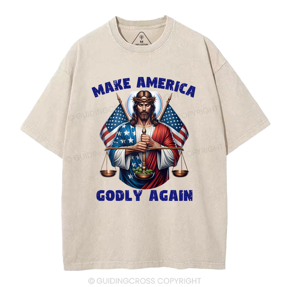 Make America Godly Again Christian Washed T-Shirt