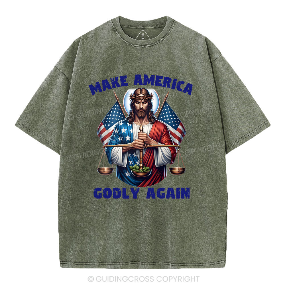 Make America Godly Again Christian Washed T-Shirt