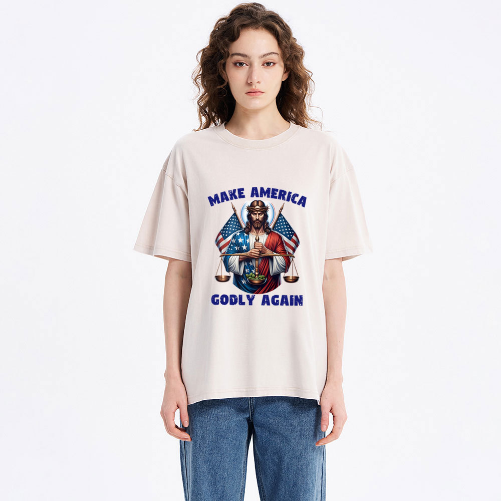 Make America Godly Again Christian Washed T-Shirt