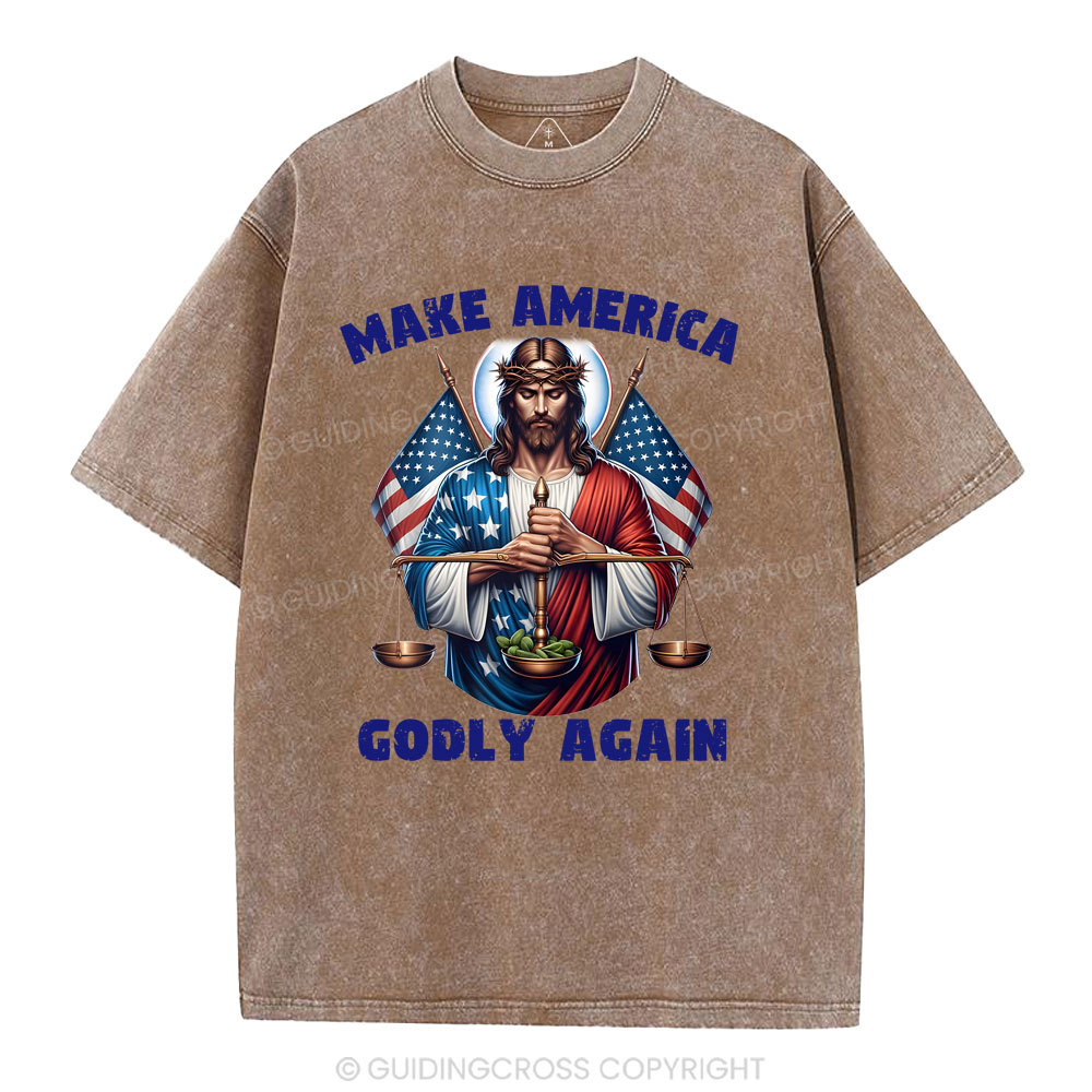 Make America Godly Again Christian Washed T-Shirt