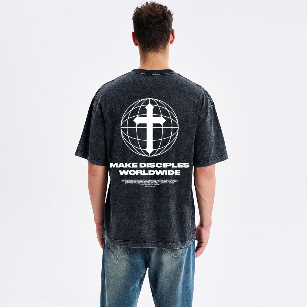 Make Disciples WorldWide Christian Washed T-Shirt
