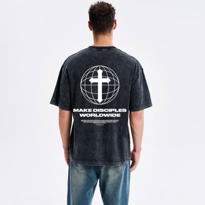 Make Disciples WorldWide Christian Washed T-Shirt