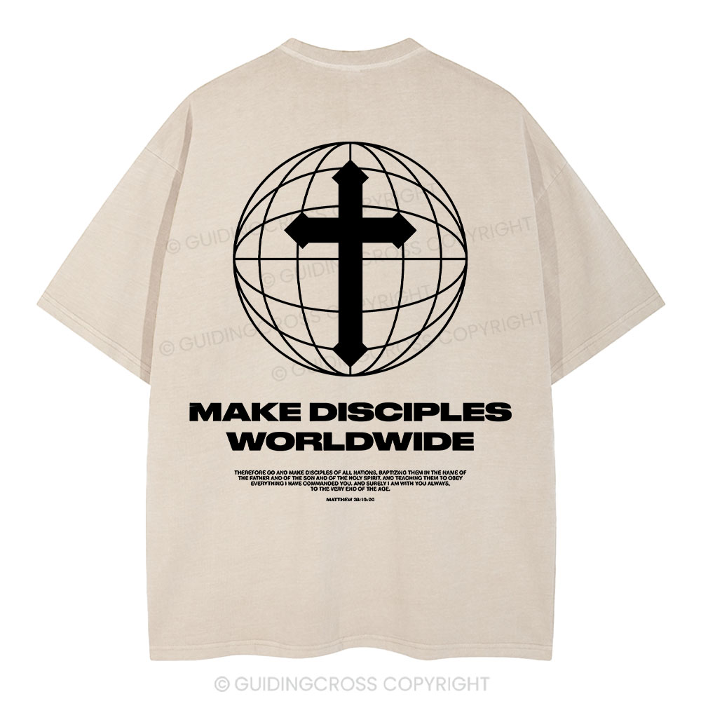 Make Disciples WorldWide Christian Washed T-Shirt