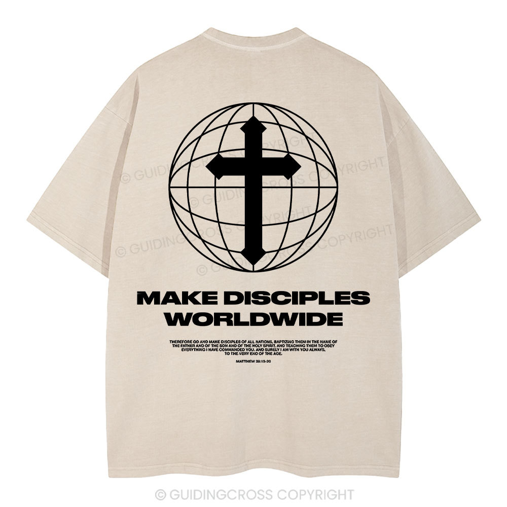 Make Disciples WorldWide Christian Washed T-Shirt