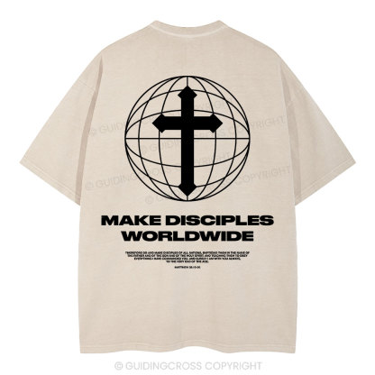 Make Disciples WorldWide Christian Washed T-Shirt