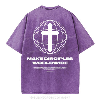 Make Disciples WorldWide Christian Washed T-Shirt