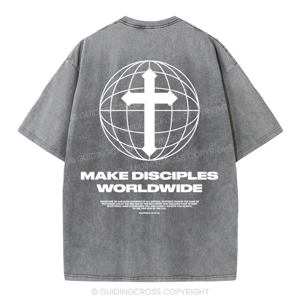 Make Disciples WorldWide Christian Washed T-Shirt
