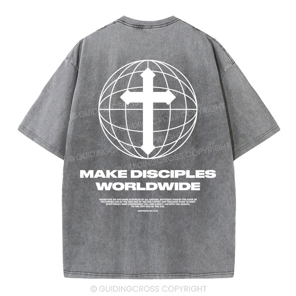 Make Disciples WorldWide Christian Washed T-Shirt