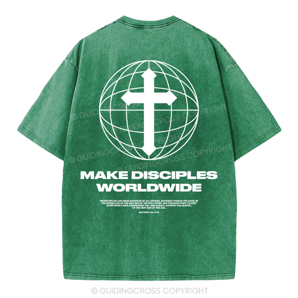 Make Disciples WorldWide Christian Washed T-Shirt