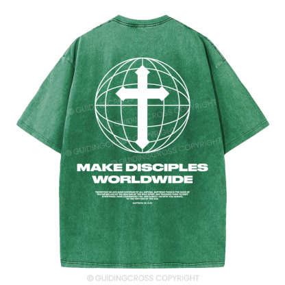 Make Disciples WorldWide Christian Washed T-Shirt