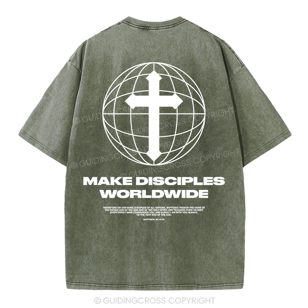Make Disciples WorldWide Christian Washed T-Shirt