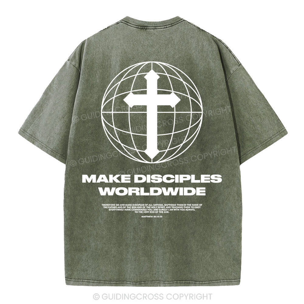 Make Disciples WorldWide Christian Washed T-Shirt