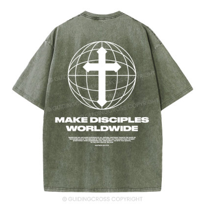 Make Disciples WorldWide Christian Washed T-Shirt