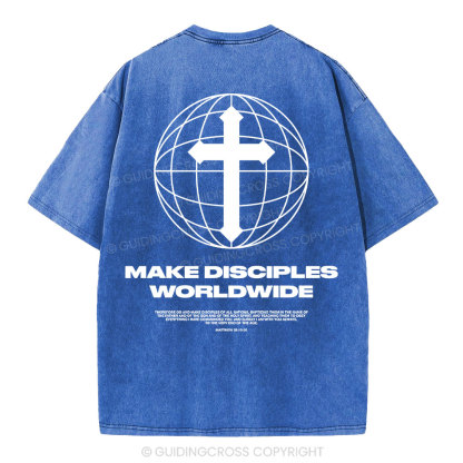 Make Disciples WorldWide Christian Washed T-Shirt