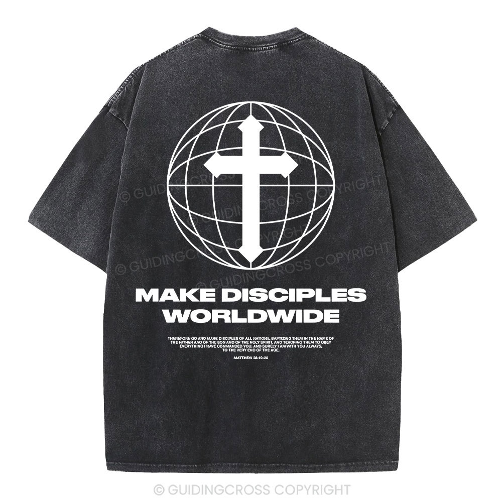 Make Disciples WorldWide Christian Washed T-Shirt