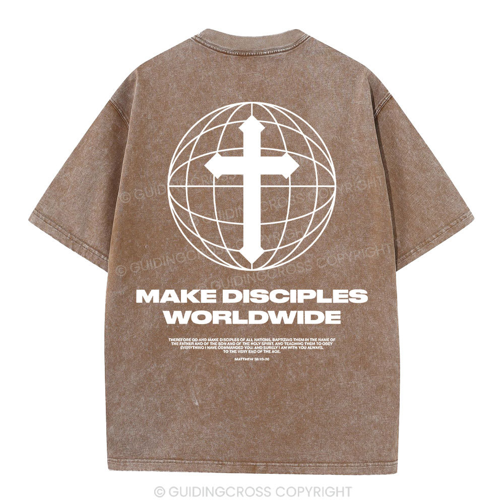 Make Disciples WorldWide Christian Washed T-Shirt