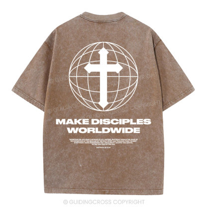 Make Disciples WorldWide Christian Washed T-Shirt