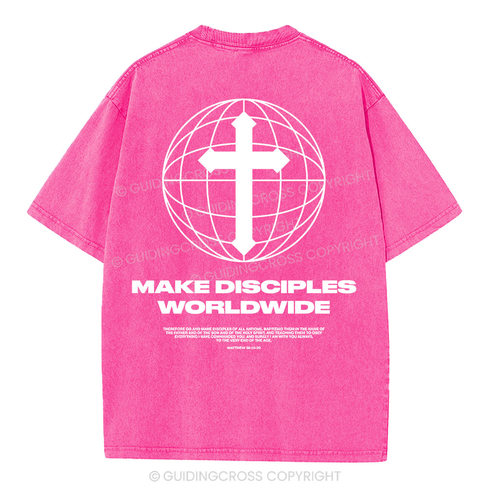 Make Disciples WorldWide Christian Washed T-Shirt