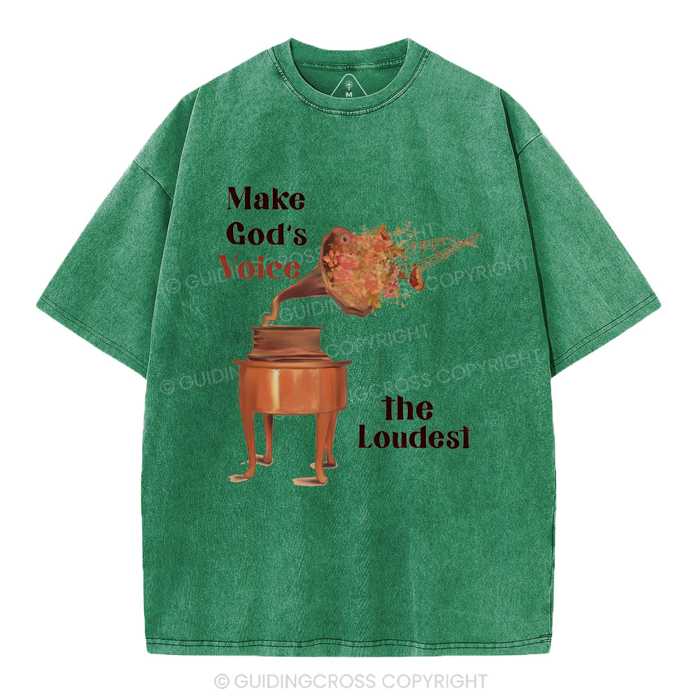 Make God Voice Christian Washed T-Shirt