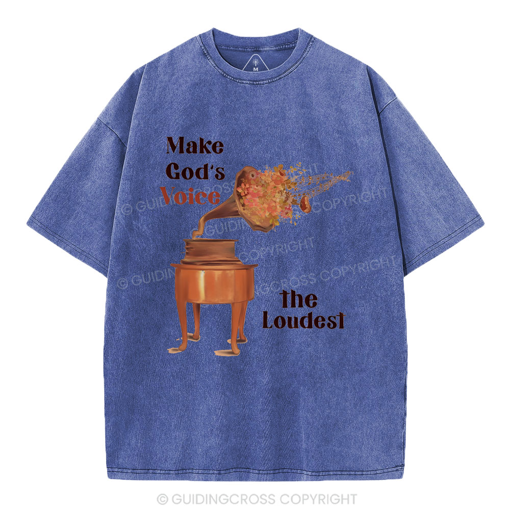Make God Voice Christian Washed T-Shirt