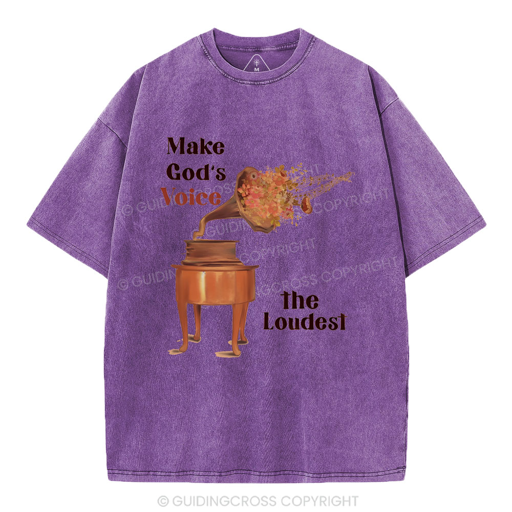 Make God Voice Christian Washed T-Shirt