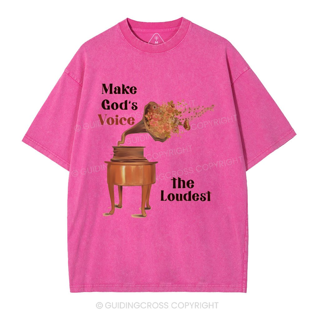 Make God Voice Christian Washed T-Shirt