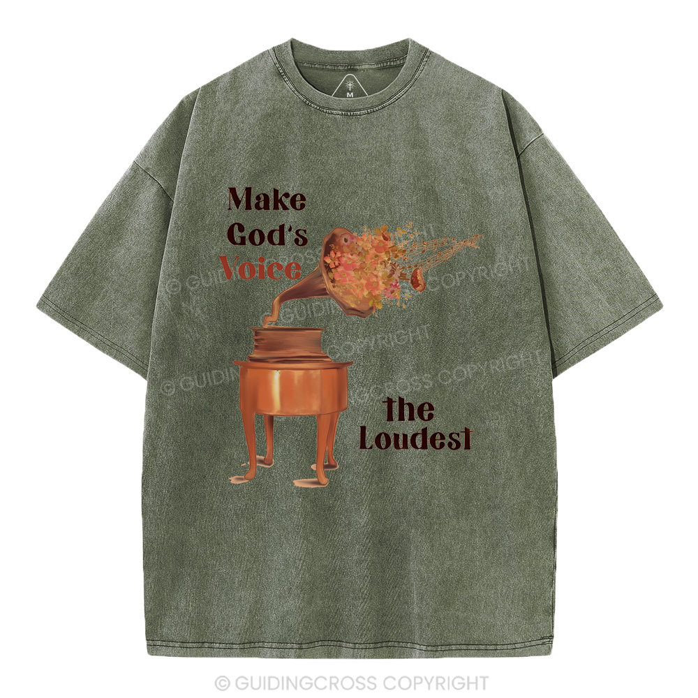 Make God Voice Christian Washed T-Shirt