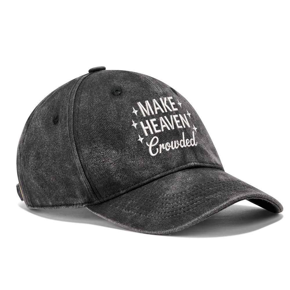 Make Heaven Crowded Christian Couple Washed Hat