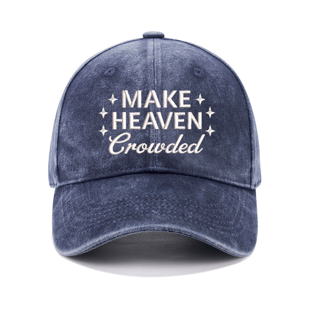 Make Heaven Crowded Christian Couple Washed Hat