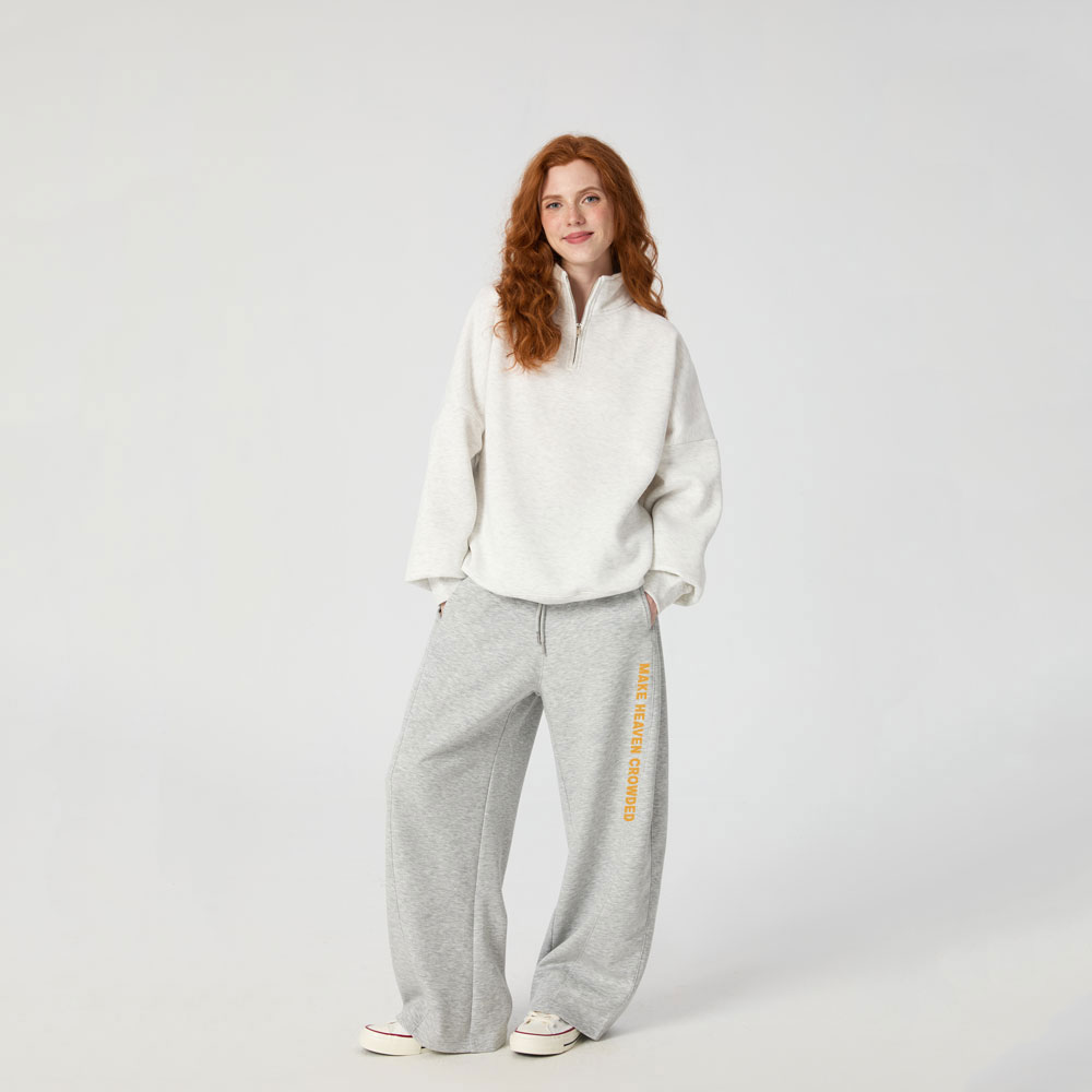Make Heaven Crowded Christian Minimalist Knit Barrel Sweatpants