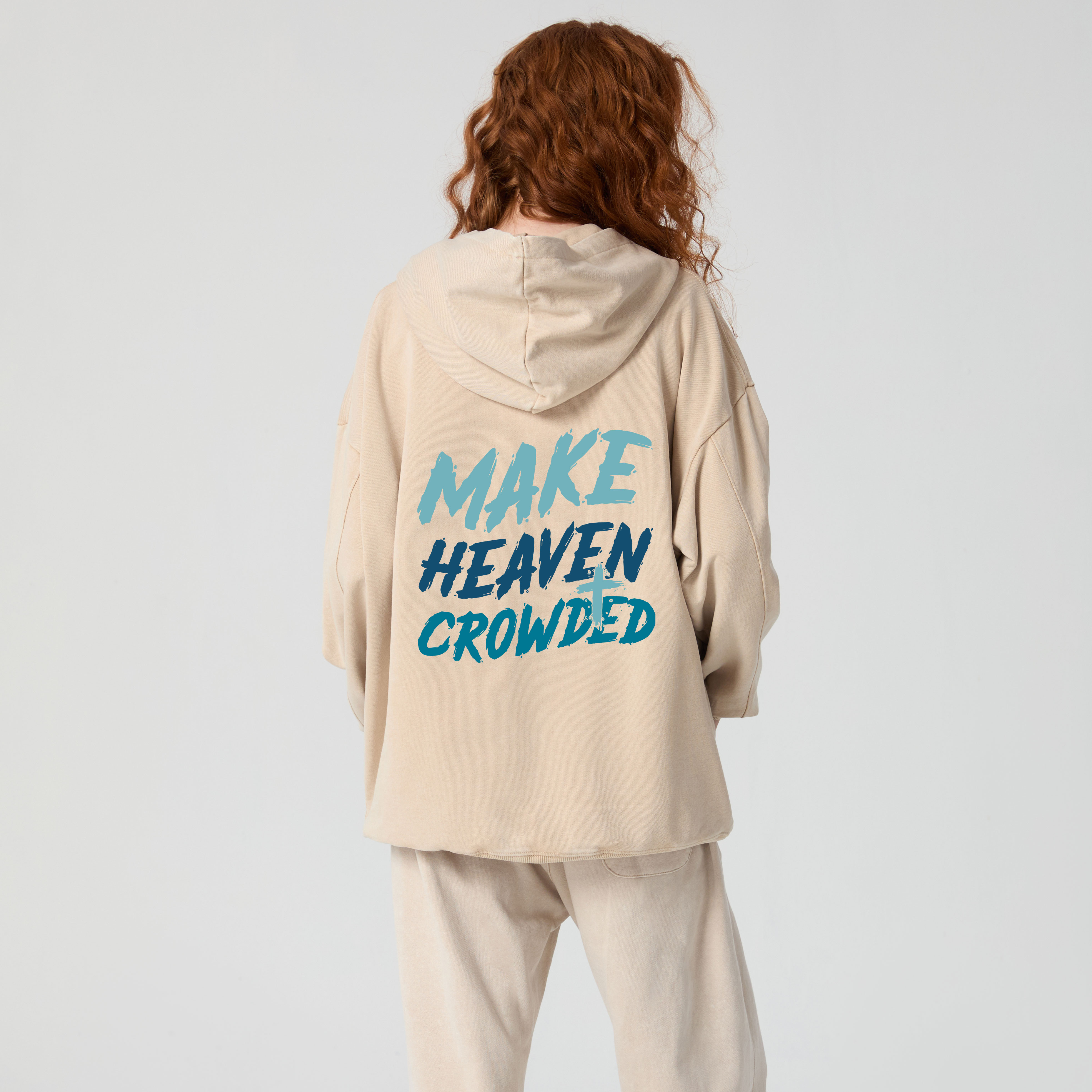 Make Heaven Crowded Christian Washed Hoodie