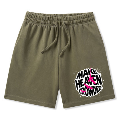 Make Heaven Crowed Christian Washed Shorts