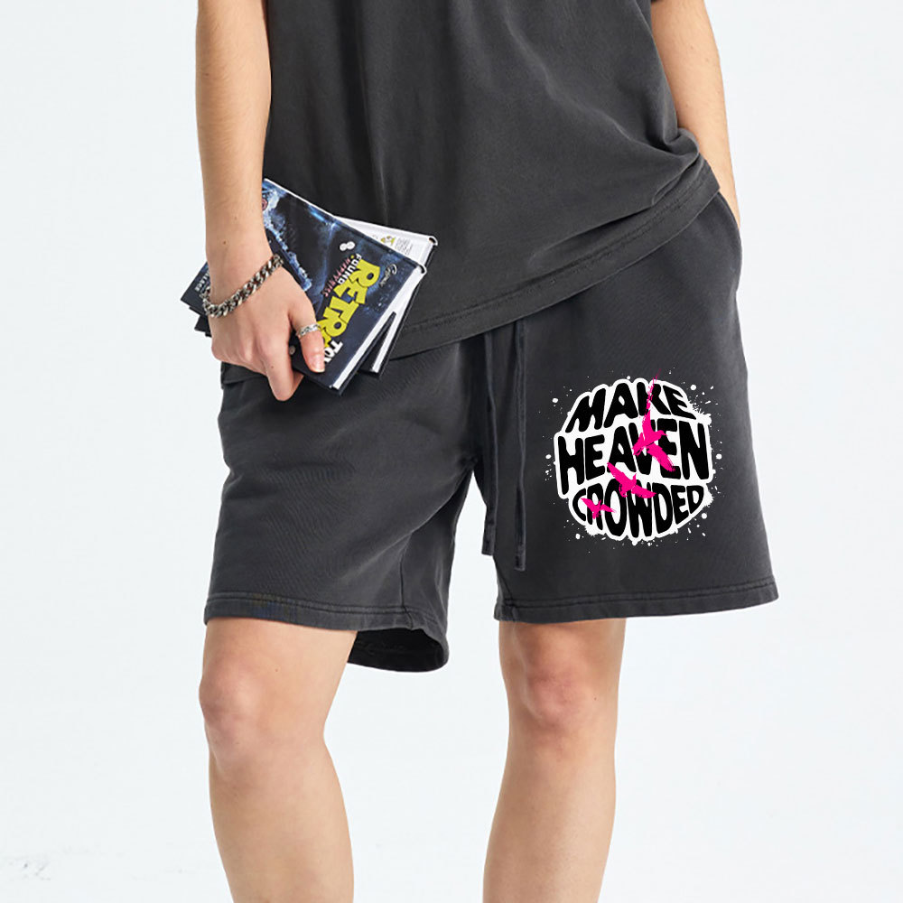 Make Heaven Crowed Christian Washed Shorts