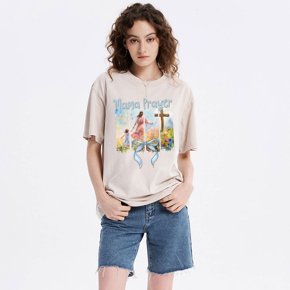 Mama Prayer Christian Washed T-Shirt