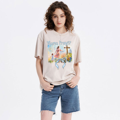 Mama Prayer Christian Washed T-Shirt