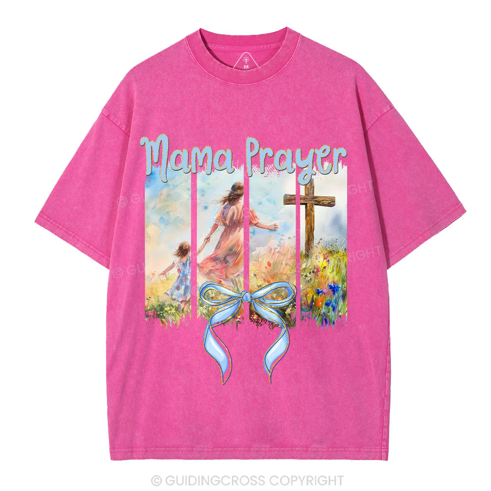 Mama Prayer Christian Washed T-Shirt