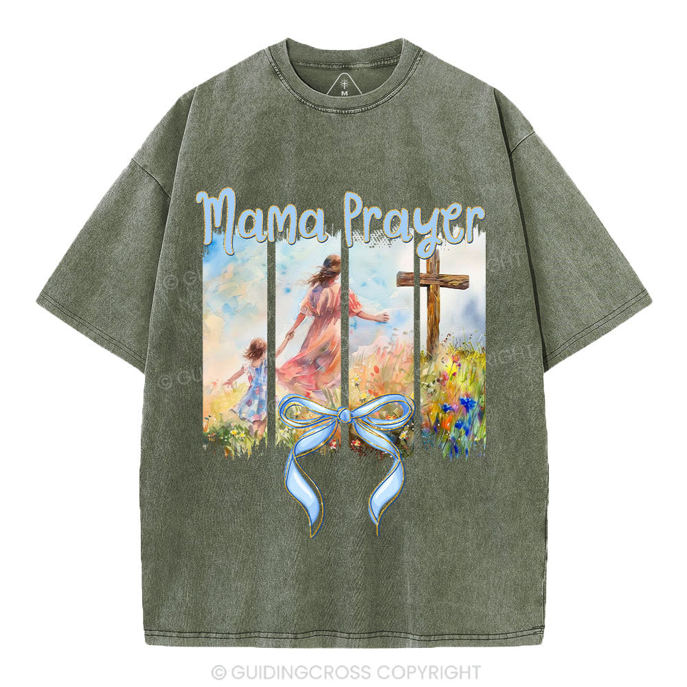 Mama Prayer Christian Washed T-Shirt