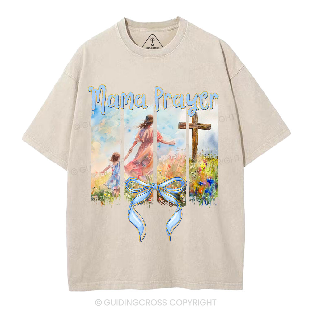 Mama Prayer Christian Washed T-Shirt