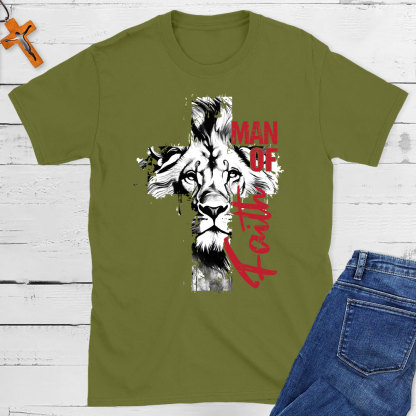 Man Of Faith Christian Lion Christian T-Shirt