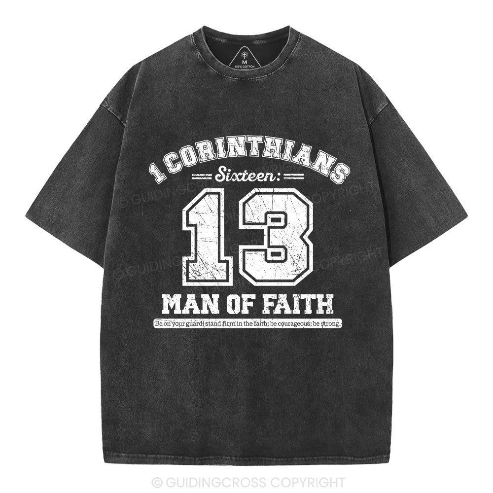Man Of Faith Christian Washed T-Shirt