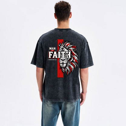 Man Of Faith Christian Washed T-Shirt
