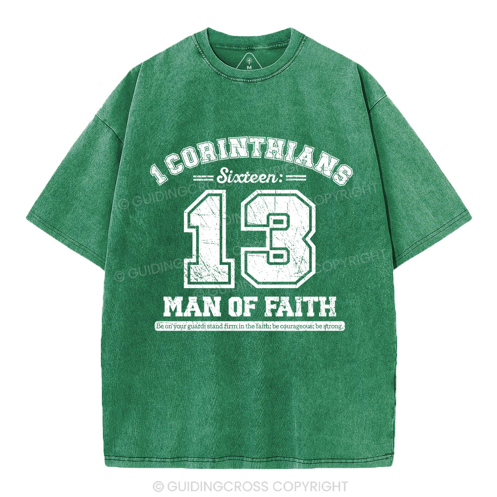 Man Of Faith Christian Washed T-Shirt