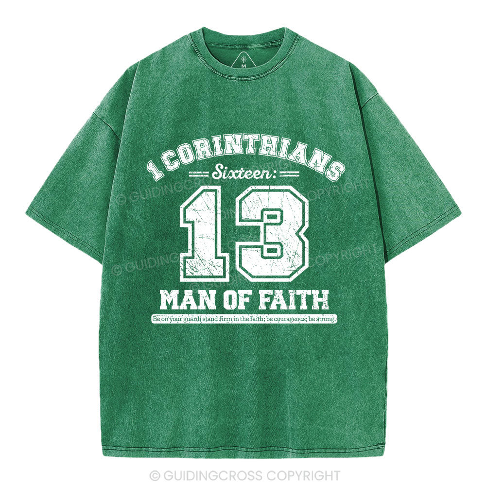 Man Of Faith Christian Washed T-Shirt