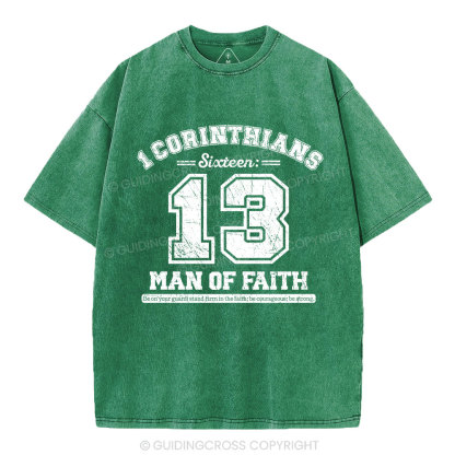 Man Of Faith Christian Washed T-Shirt