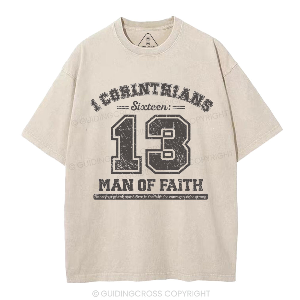 Man Of Faith Christian Washed T-Shirt