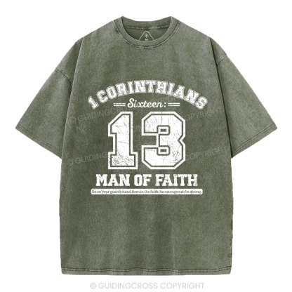 Man Of Faith Christian Washed T-Shirt