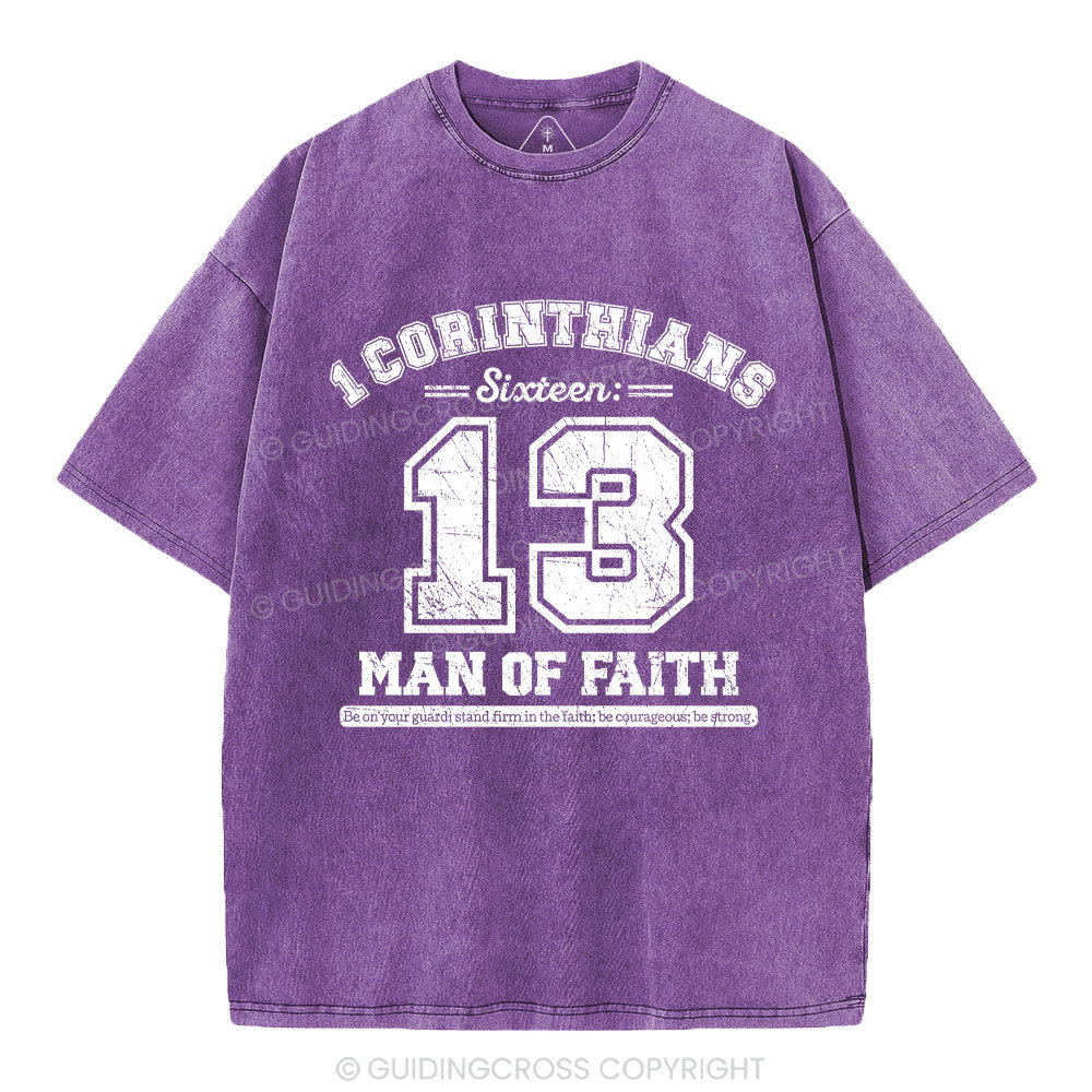 Man Of Faith Christian Washed T-Shirt