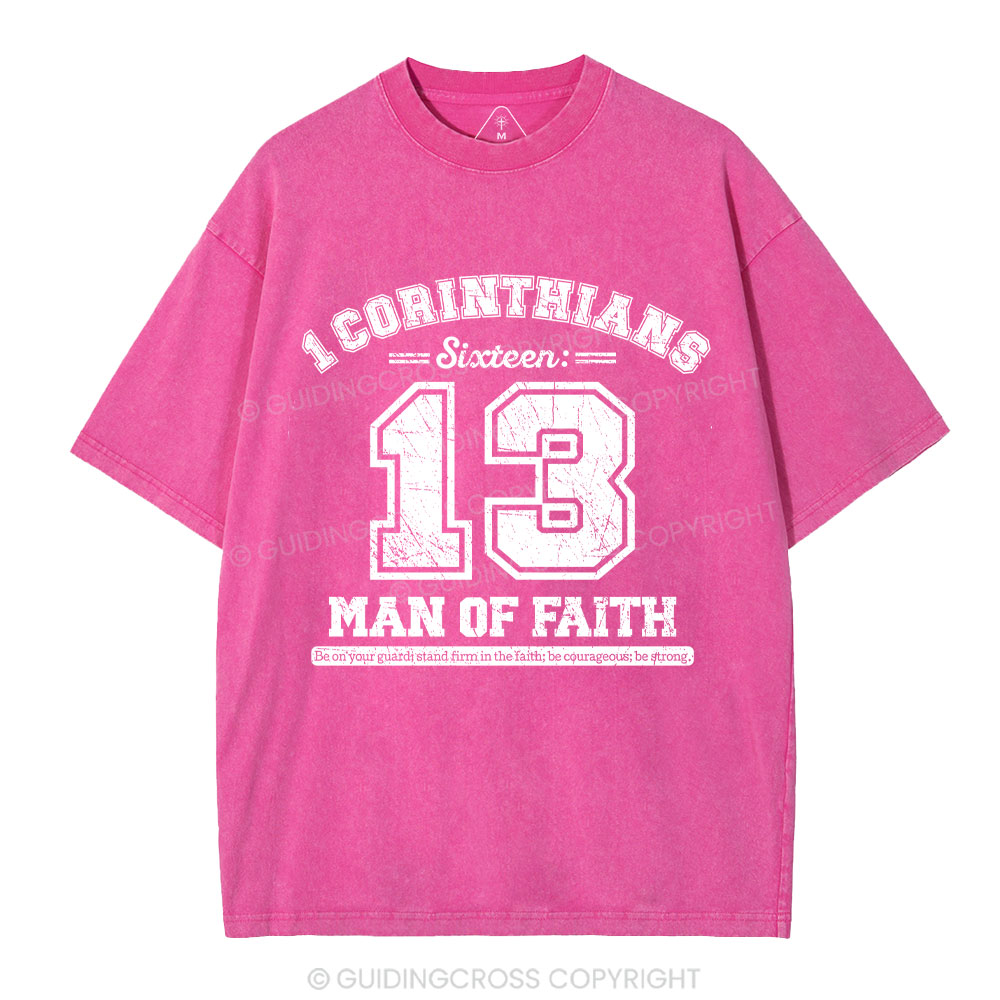 Man Of Faith Christian Washed T-Shirt