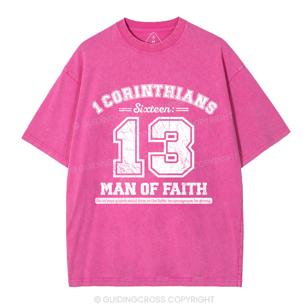 Man Of Faith Christian Washed T-Shirt