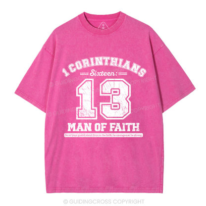 Man Of Faith Christian Washed T-Shirt